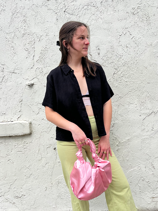 Knot Croissant Bag: Pink (FINAL SALE)