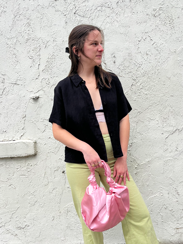 Knot Croissant Bag: Pink (FINAL SALE)